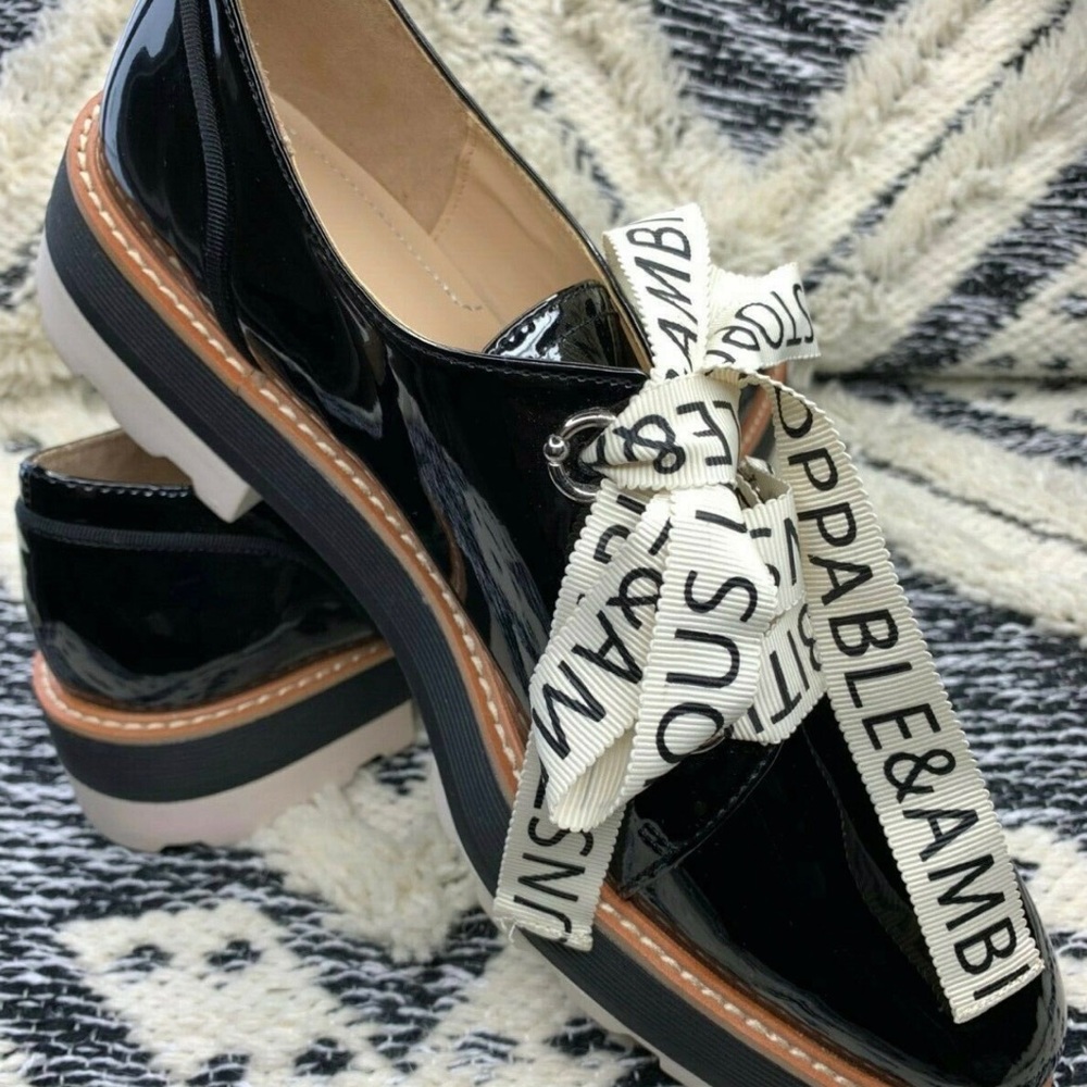 Zara Patent Leather Platform Shoe Size 10